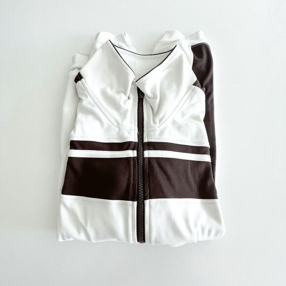 Hurley Mens Y2K Athlete Jacket Full Zip Mock Neck White Brown Large - Picture 3 of 9